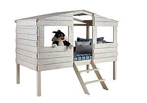 Twin Tree House Loft Rustic Grey by Donco