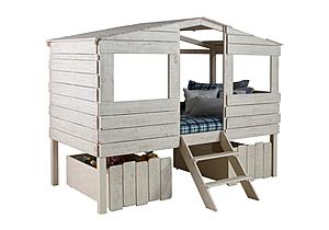 Twin Tree House Loft Rustic Sand w/Drawers by Donco
