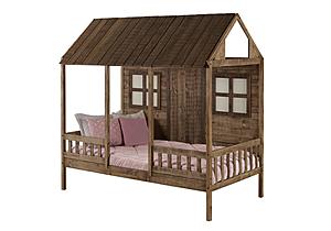 Twin Front Porch Low Loft Rustic Driftwood by Donco
