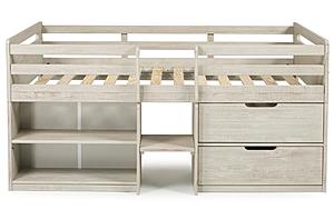 Twin Low Loft Rustic Light Grey by Donco