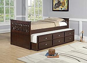 Twin Mission Captains Trundle Bed Cappuccino by Donco