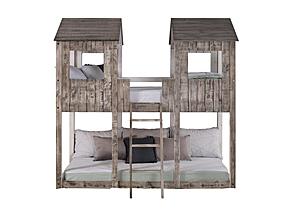 T/T Tower Bunkbed Rustic Dirty White by Donco