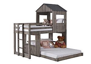 T/F Campsite Loft Rustic Dirty Grey by Donco