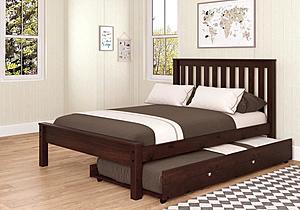 Full Contempo Bed With Trundle Bed Dark Cappuccino Finish by Donco