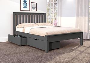 Full Contempo Bed With Dual Under Bed Drawers In Dark Grey Finish by Donco