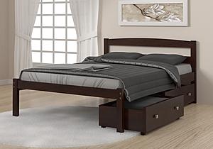 Full Econo Bed With Dual Under Bed Drawers Dark Cappuccino Finish by Donco