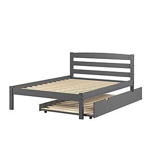 Full Econo Bed With Trundle Bed Dark Grey Finish by Donco