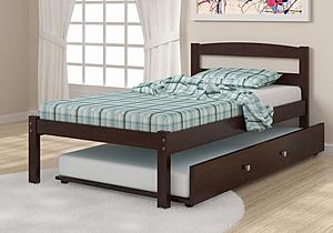 Twin Econo Bed With Trundle Bed Dark Cappuccino Finish by Donco