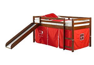 Tent Bed Espresso w/Red Tent Kit by Donco