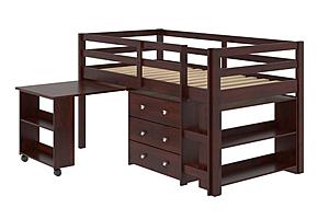 Low Loft Bed Cappuccino by Donco