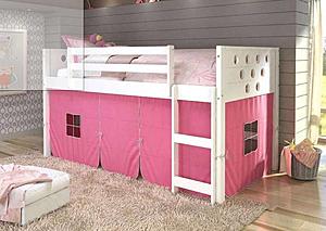 Circles Low Loft White w/Pink Tent Kit by Donco