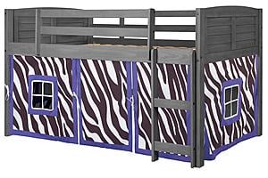 Louver Low Loft Antique Grey w/Zebra Tent Kit by Donco