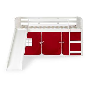 Louver Low Loft Hdbd/Ftbd/Rails White by Donco