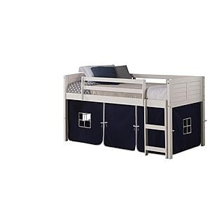 Twin Louver Low Loft White w/Blue Tent by Donco
