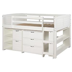 Twin Louver Low Loft Group A - White by Donco