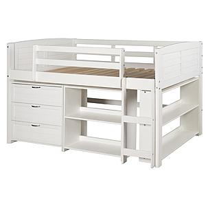 Twin Louver Low Loft Group B - White by Donco