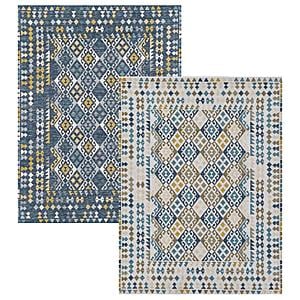 Dahlia Blue Mosaic Area Rug by KAS Rugs