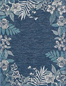 Dahlia Ivory/Blue Garden Border Area Rug by KAS Rugs