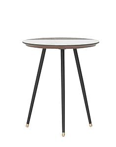 Gong - Side Table w/Mirror - Dark Brown by Enza Home