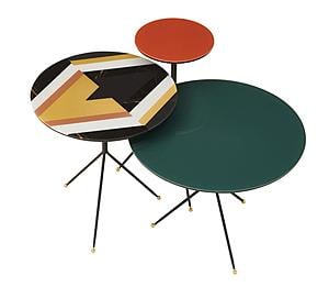Art - Coffee Table 3 Piece Orange - Green by Enza Home