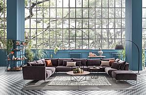 Mayfair - Ottoman - 10306 Brown Anthracite by Enza Home