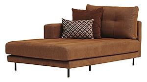 Arte - Chaise Module Sofa - Left Hand Facing - 12201 Orange by Enza Home