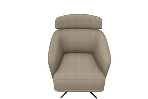 Sirona - Armchair w/Headrest - 11505 Dark Taupe by Enza Home