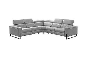 2787 Gray Leather Sectional Sofa w/2 Electric Recliners by ESF