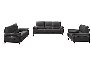 2934 Dark Gray Leather Chair w/2 Electric Recliners by ESF