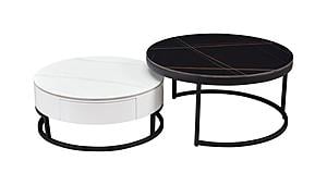 B038 White & Black Coffee Table by ESF