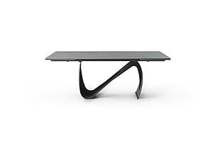 9087 Dark Gray Ceramic Dining Table w/2 20" Extensions by ESF
