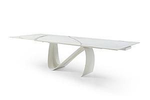 9087 Ceramic White Dining Table w/2 20" Extensions by ESF