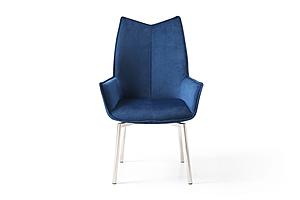 1218 Navy Blue Fabric Swivel Dining Chair (Set of 2) by ESF