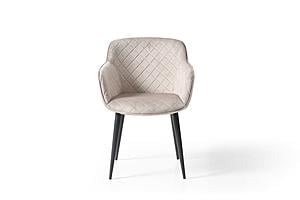 1117 Beige Velvet Chair (Set of 2) by ESF