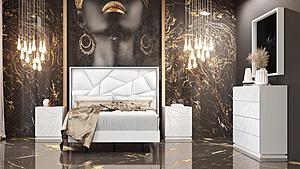 Avanty White Eco Leather Bedroom Set by ESF