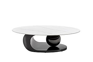 B440 White Coffee Table w/Black Base by ESF