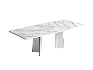 Carrara White Dining Table w/18" Extensions by ESF