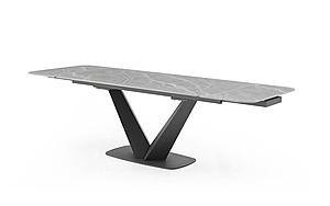 Cloud Dark Grey Ceramic Dining Table w/2 16" Extension by ESF