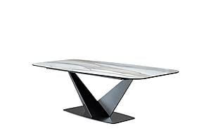Elite White Krystal/Ceramic Dining Table by ESF