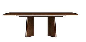 Eva Walnut Wood Dining Table w/17.7" Extension by ESF