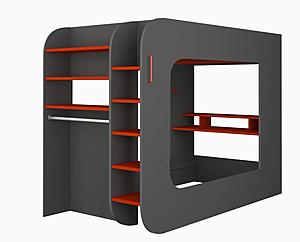 Gamer Red & Black Bunk Bed 120x200 by ESF