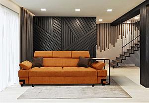 Garda Orange Fabric Sofa Bed by ESF