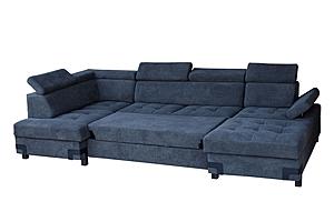 Gardemarin Blue Fabric Sectional w/Bed & Storage by ESF