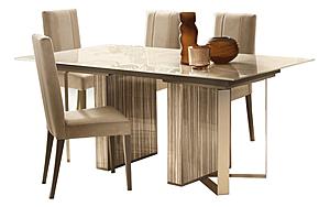 Luce Light Beige Dining Table w/Two 19.7" Extensions by ESF