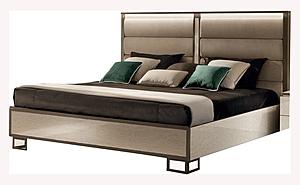 Poesia Beige Upholstered Bedroom Set w/Light by ESF