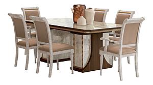 Romantica Walnut/Light Beige Dining Table w/2 x 19.7" Extensions by ESF