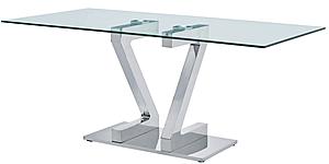 Zig Zag Glass Top 71" Dining Table by ESF