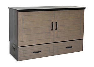 Elite Series Metro Cabinet Bed Pebble Gray with Black Top by CabinetBed