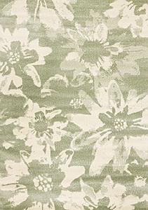 Eclipse Green Cream Floral Rug by Kalora