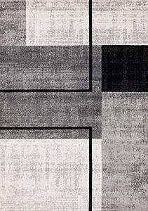 Eclipse Grey Black White Modern Geometric Design Rug by Kalora